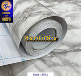 برچسب کابینت و دیوار طرح سنگ سفید رگه مشکی کد ۳۵۷۱ عرض ۶۰