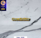 برچسب کابینت و دیوار طرح سنگ سفید رگه مشکی کد ۳۵۵۰ عرض۶۰
