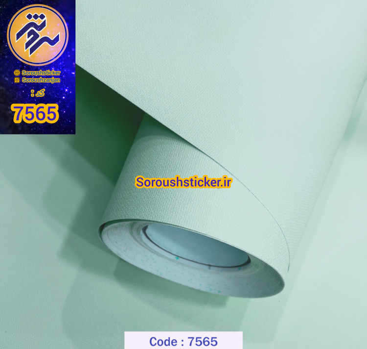 برچسب کابینت و دیوار ، طرح پتینه سبز پاستلی کد ۷۵۶۵ عرض ۶۰